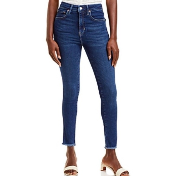 Free People Denim - Free People We The Free Women's Raw High-Rise Jegging Frayed Hem Blue Denim Jean